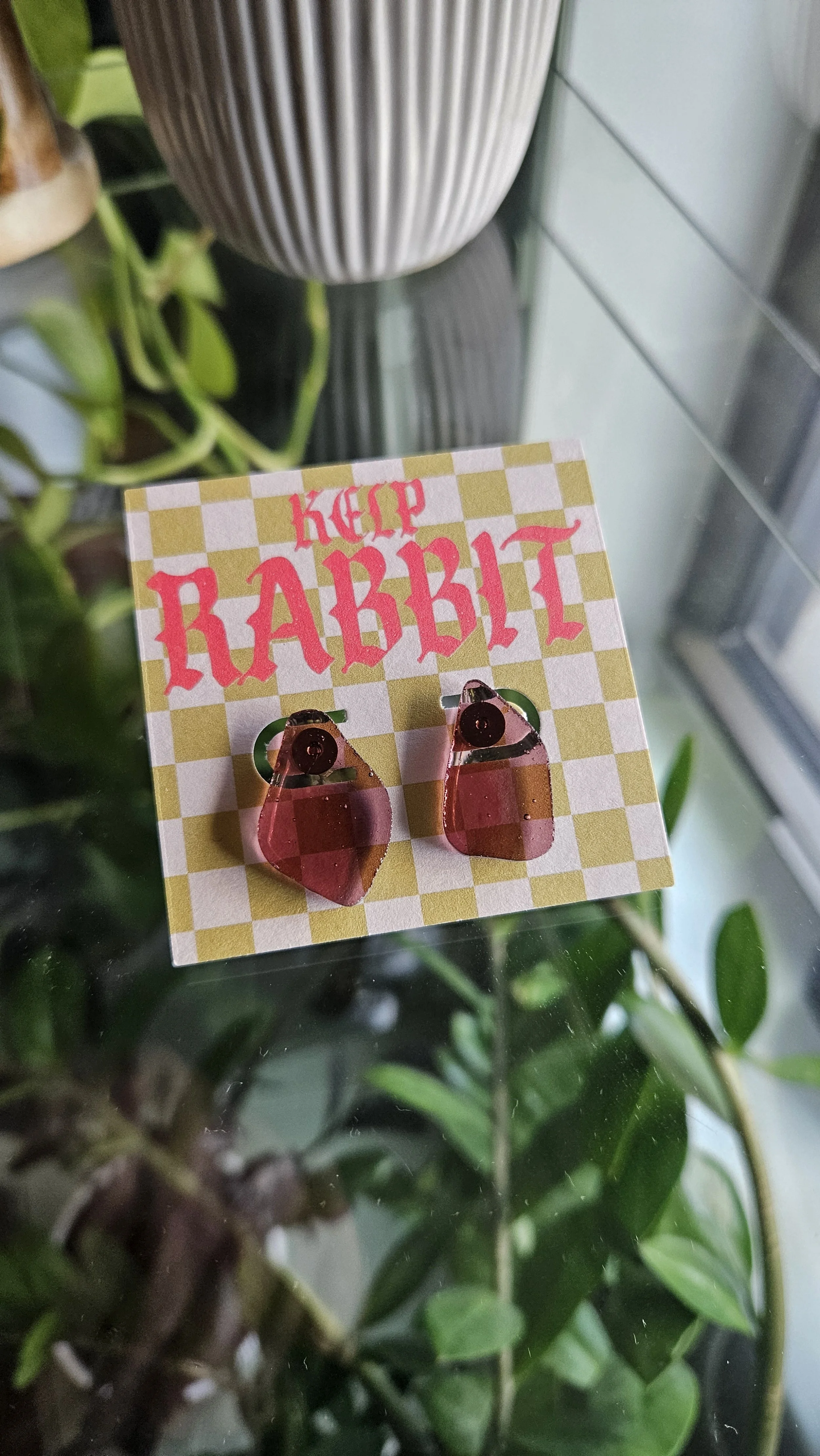 Odd shape purple studs