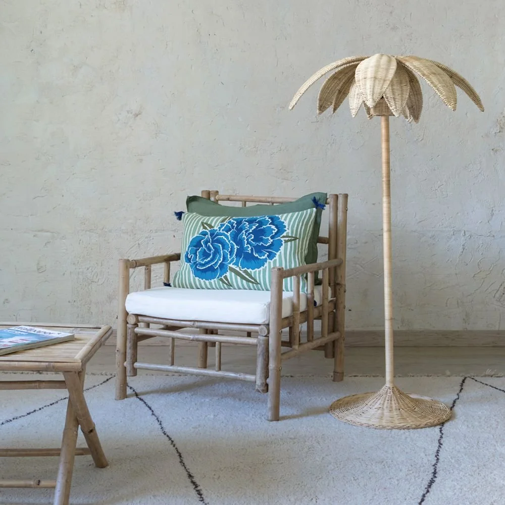 Palm Floor Lamp Rattan — Nest