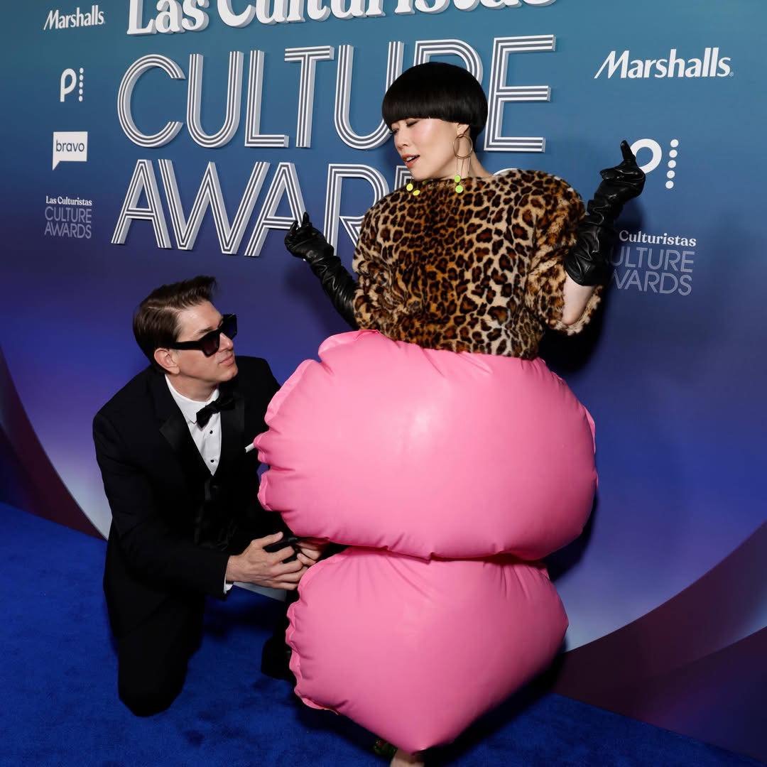 @atsukocomedy wears @tabbe_designs to the 2026 @lasculturistas Awards, styled by @studio_stackpole.