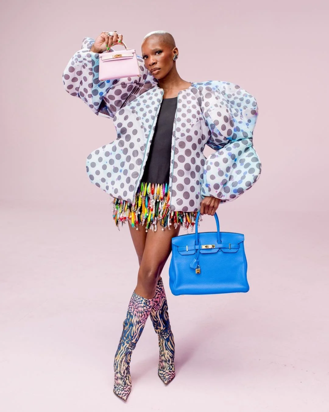 @monicaahanonu wears @melkenyc and @tabbe_designs for @fashionphile.