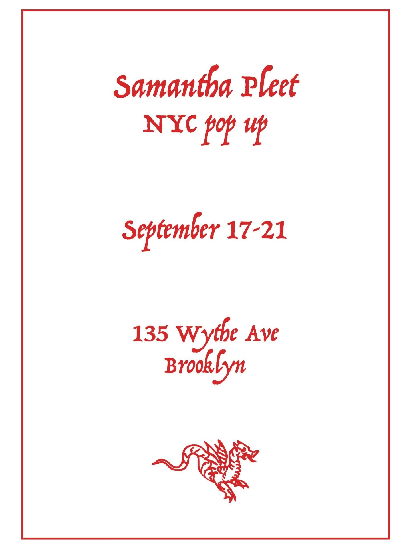 @samanthapleet takes Brooklyn! Open through Monday!