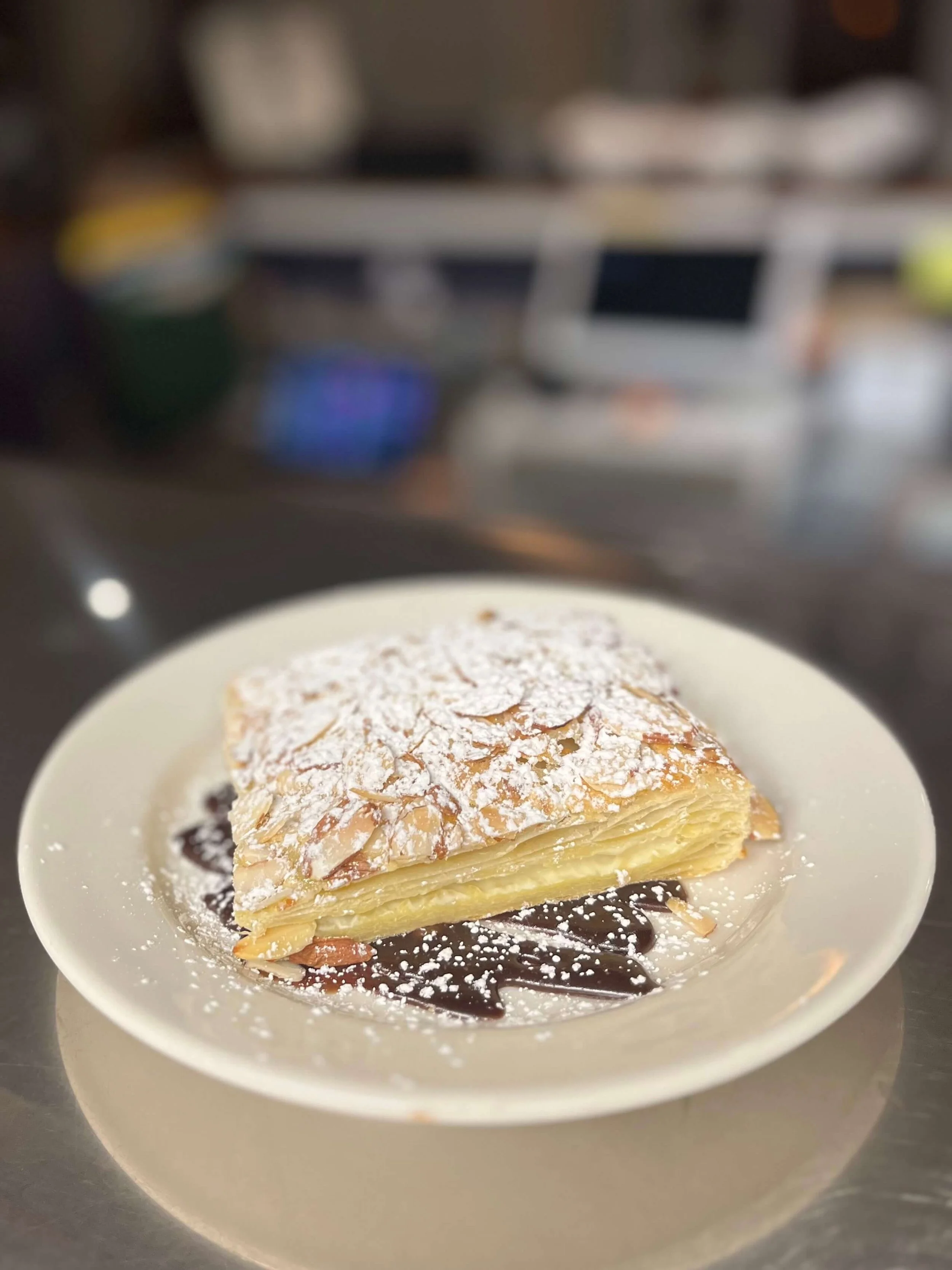 Authentic Basque dessert on a plate
