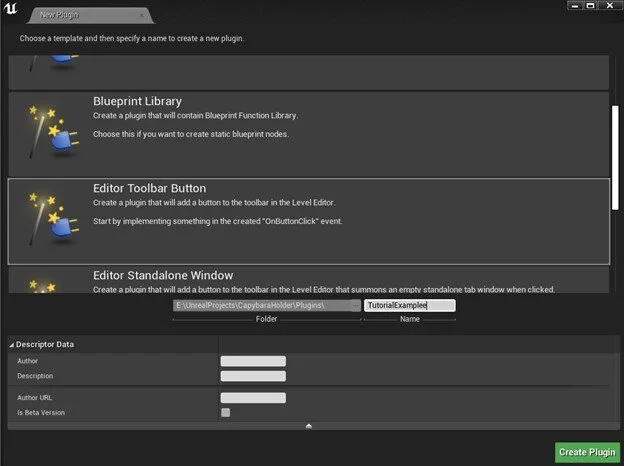 Creating a new plugin