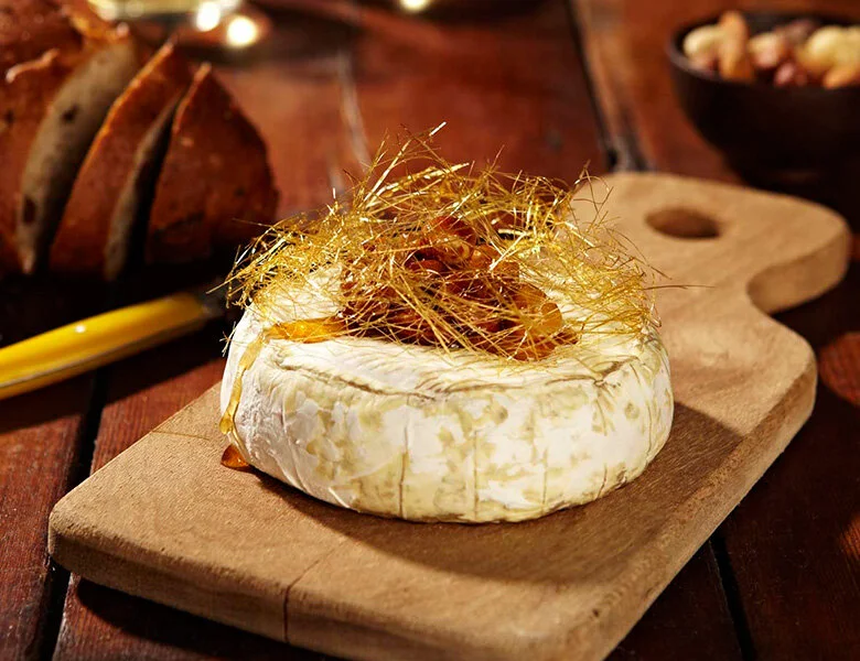 Baked Camembert with Toffee Roasted Nuts &amp; Spun Sugar