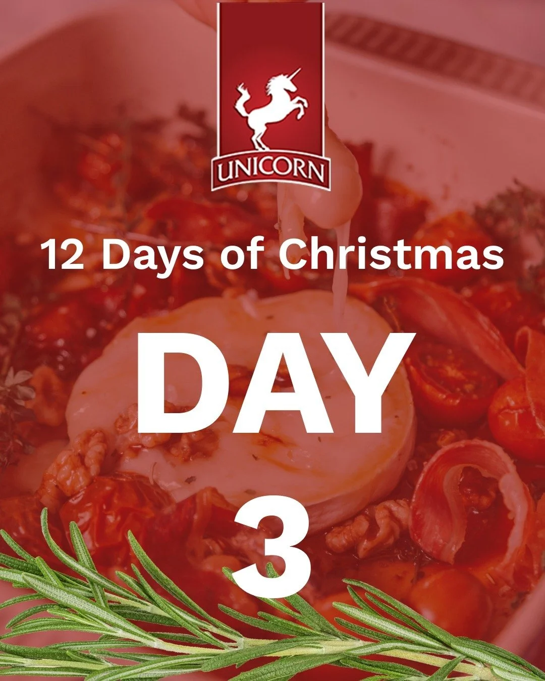 On Day 3, we&rsquo;re keeping the holiday cheer and cheese flowing with our gooey go-to. Perfect for the Christmas spread and summer entertaining.

Baked Brie 🧀

INGREDIENTS
Your favourite Unicorn Cheese Brie
Prosciutto
Cherry tomatoes
Walnuts 
Hone