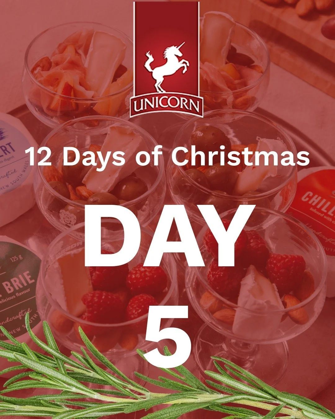 Day 5 is here, and we&rsquo;re raising a glass to easy entertaining done right with this party entr&eacute;e that everyone will enjoy🎄

Cheese Martini Cups 🍸

INGREDIENTS
Unicorn Cheese of your choice
Peaches
Thinly sliced prosciutto 
Green Olives
