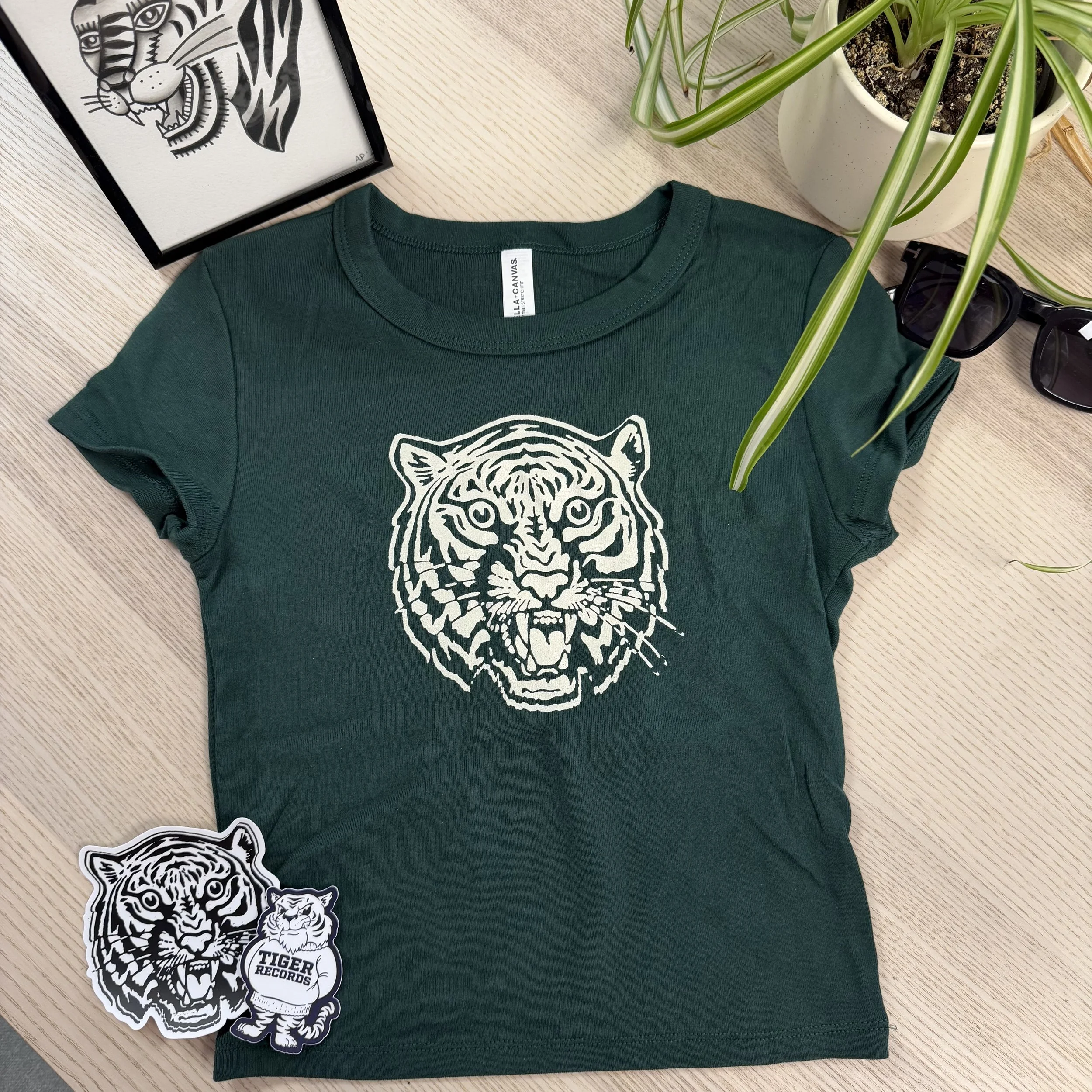 Tiger Baby Tee - Forest Green