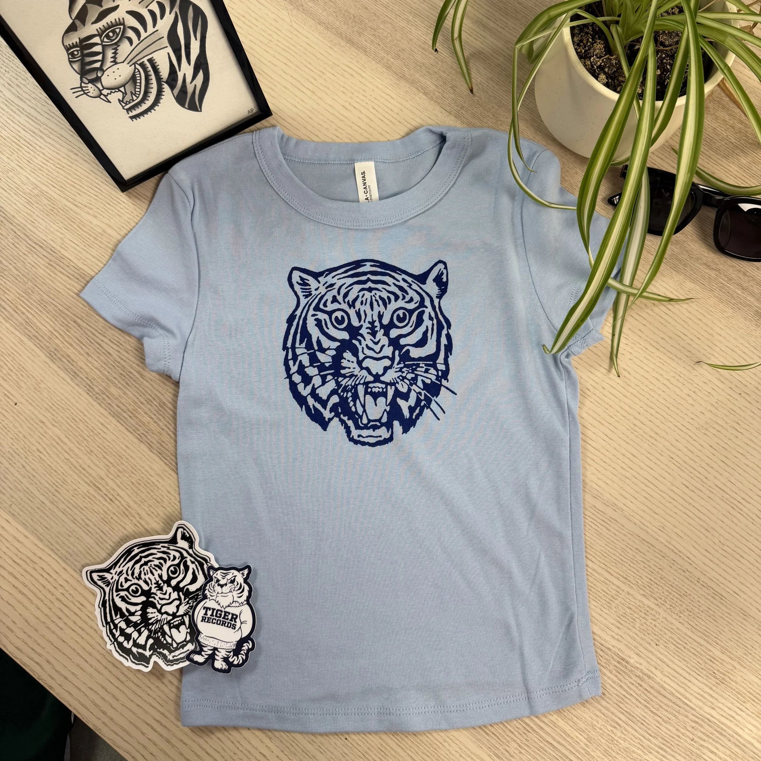 Tiger Baby Tee - Baby Blue