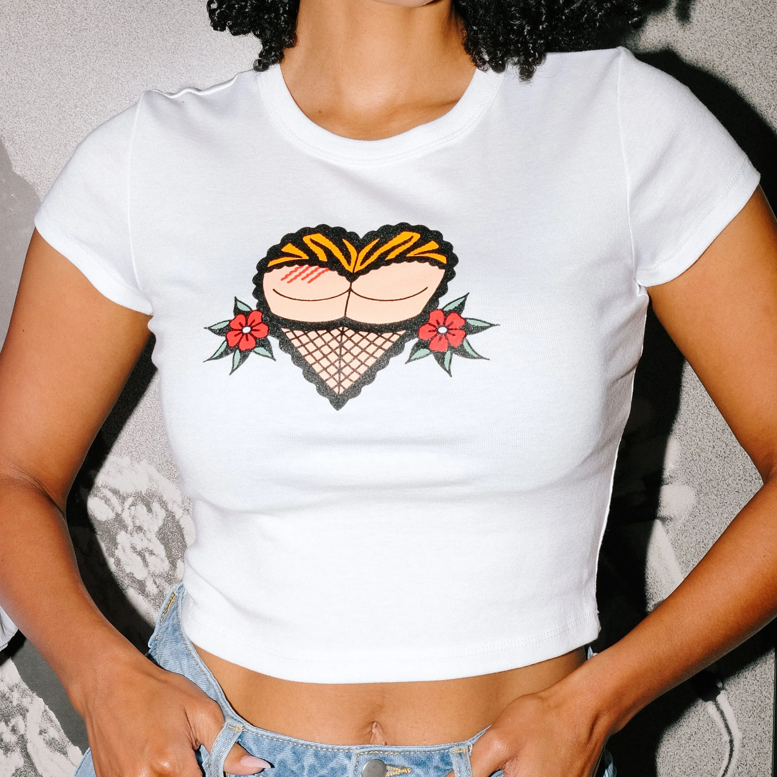 Butt Baby Tee White Front.JPG