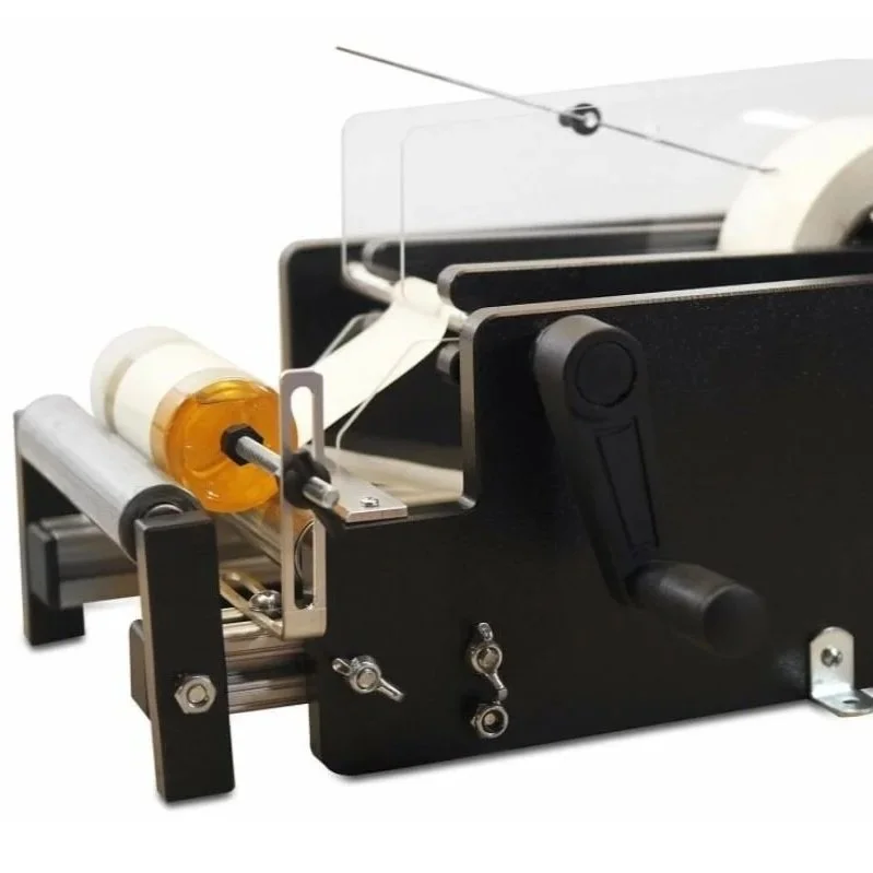  Label Application Machine 
 $499   

 Accommodate containers from 0.5" - 5" diameter.   
Vertical height of the label should not exceed 4.5 inches.  

 Label roll should not exceed 8 inches in diameter.  
Label Unwind Direction: #3 or #4 
 