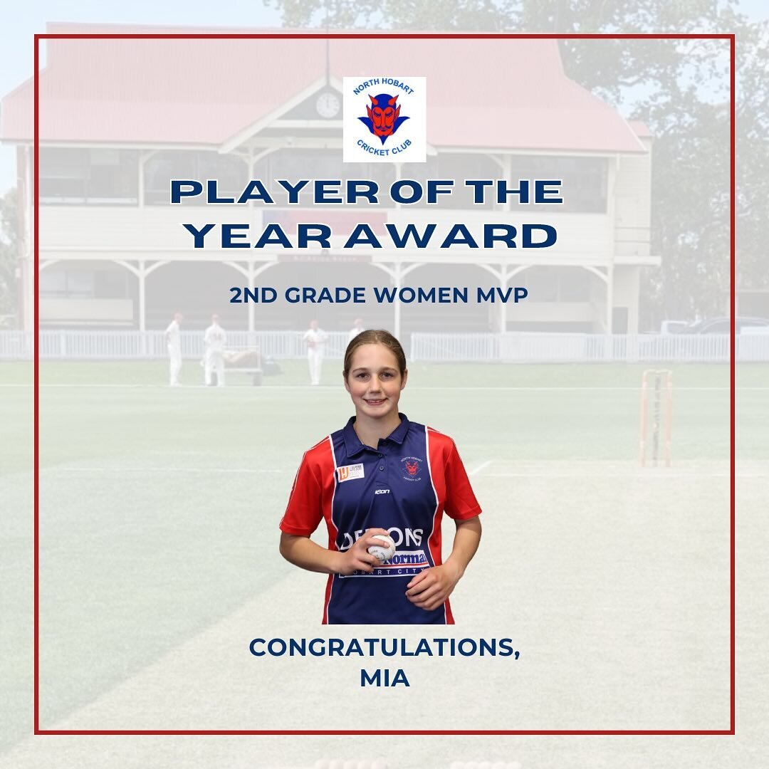 A breakout season for young gun, Mia! Highlighted with a 1st Grade player of the final medal to wrap up the T20 season in style, Mia has shown her class throughout the 2nd Grade season and claims the top award. Well done to a host of up and coming fe
