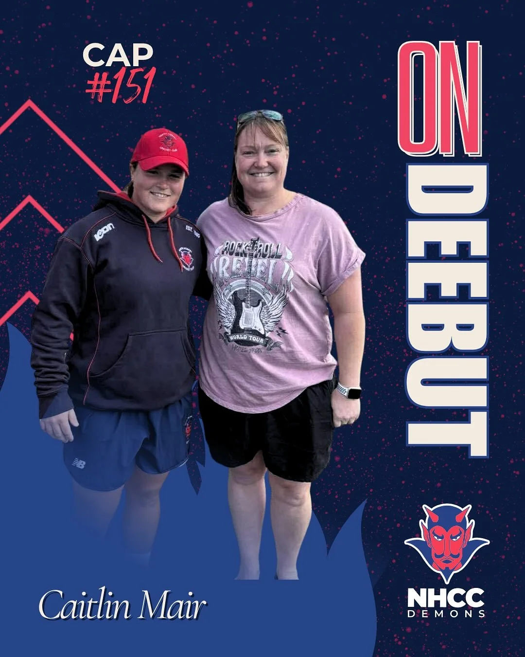 Not one but THREE deebutants this weekend!

@caity.mair dons cap 151, and the hat was passed from keeper to keeper, with past legend Berna (cap 52) doing the honours. It must have done the trick, with Caity taking a catch, effecting a run out and wor