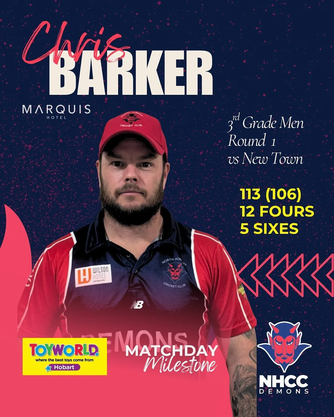 This week saw the bat raised five times in five different games 🏏 Congratulations to our half century makers, with a particular shout out to Scoob, with back-to-back 50&rsquo;s in consecutive weeks. The big player this week was Chris, who cracked th