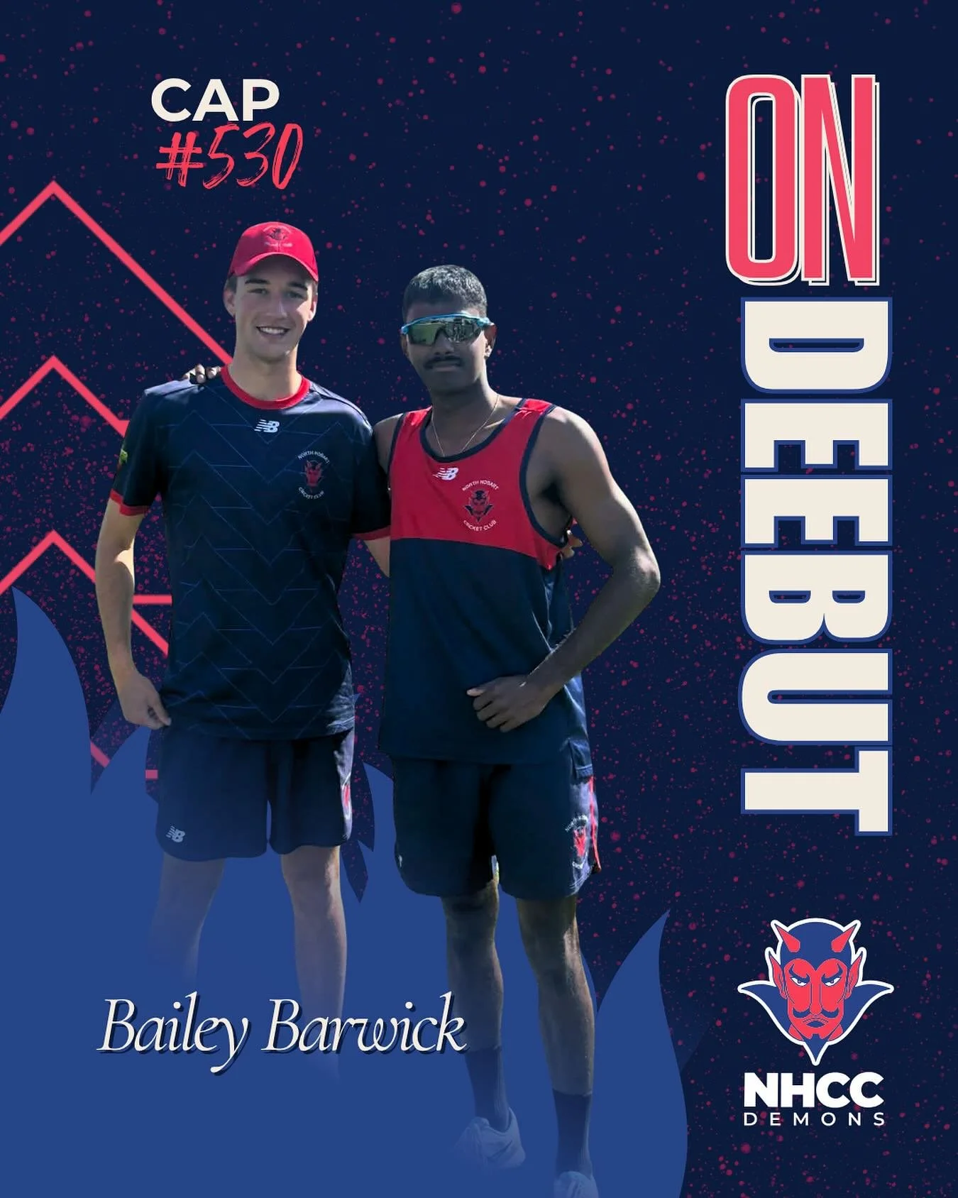 Our newest 1st Grade deebutant @baileybarwick25 takes to the park today in cap #530 - congrats on seeing your hard work pay off! Team mate Sanjay (cap #521) did the honours at the home of cricket ahead of the one day clash against Lindisfarne. Go wel