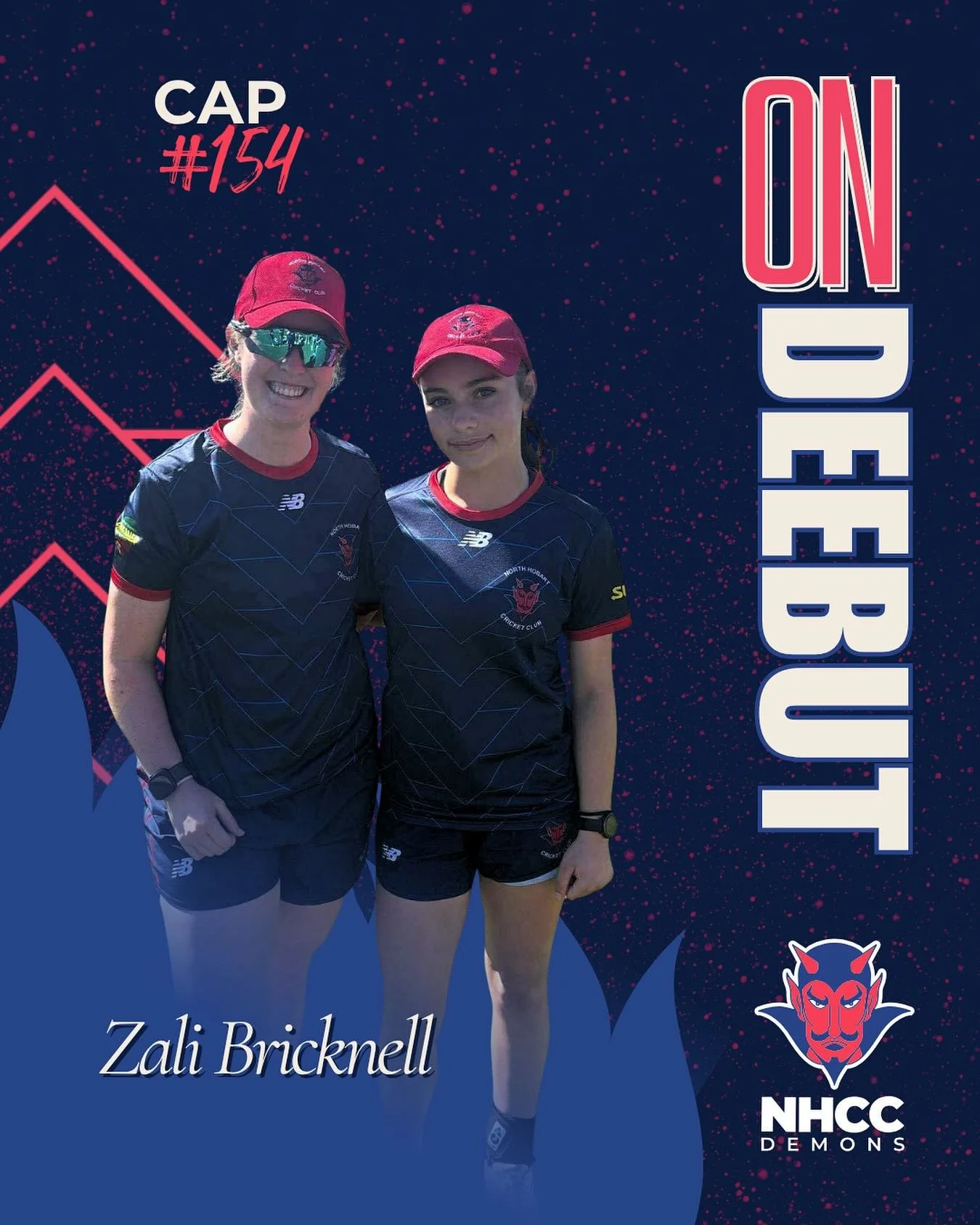 Zali Bricknell (right) becomes cap #154 in the First Grade Womens comp after her deebut in the north today. She was presented her cap by coach, Jules (cap #150). Zali has been building a nice portfolio of skills and takes a well deserved step into to