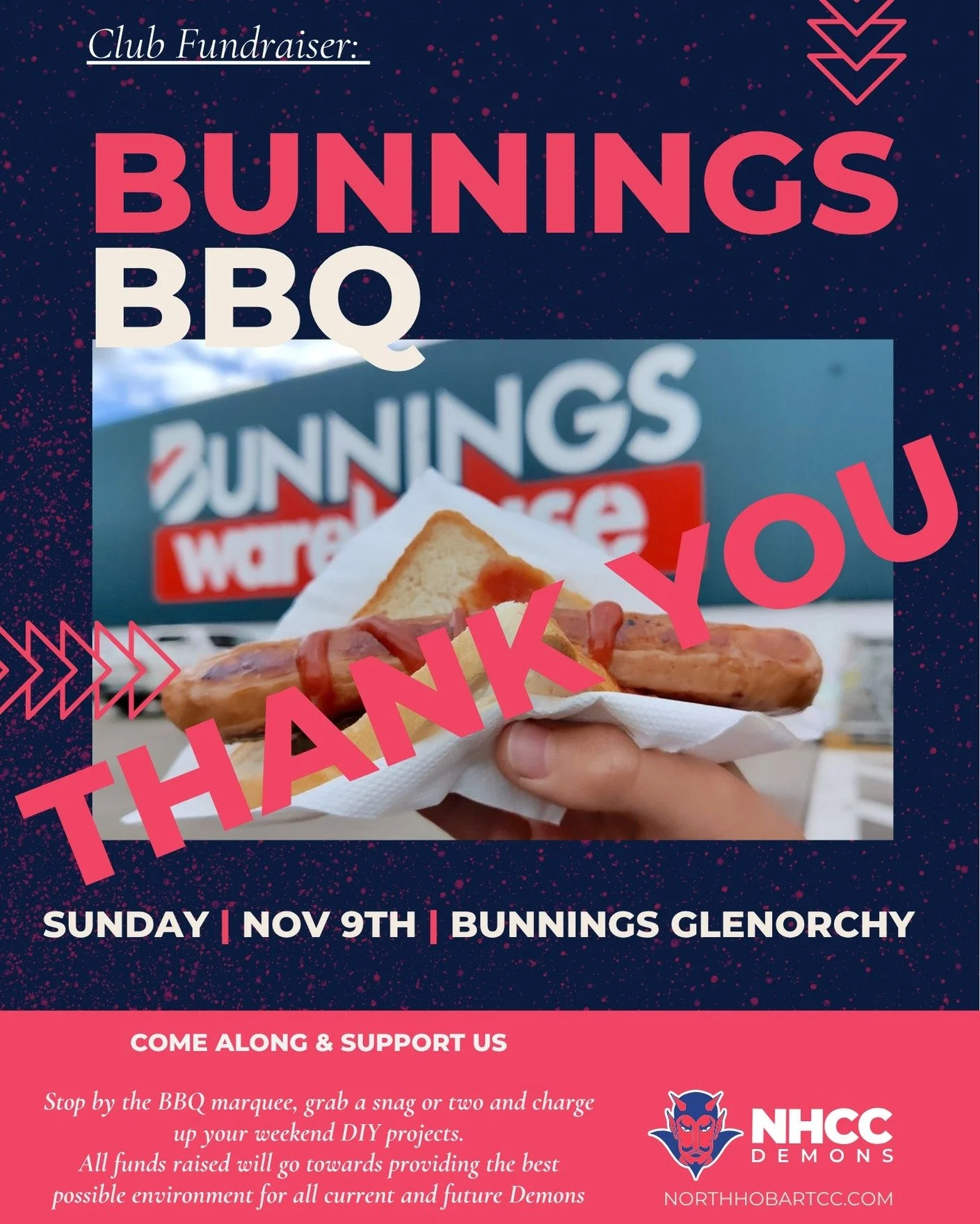 Thank you to all those who stopped by to enjoy a traditional Bunnings sausage and help raise a few $$ for North Hobart Cricket Club today.
Community clubs survive on the support of so many and we appreciate all contributions made.

Big thanks also to