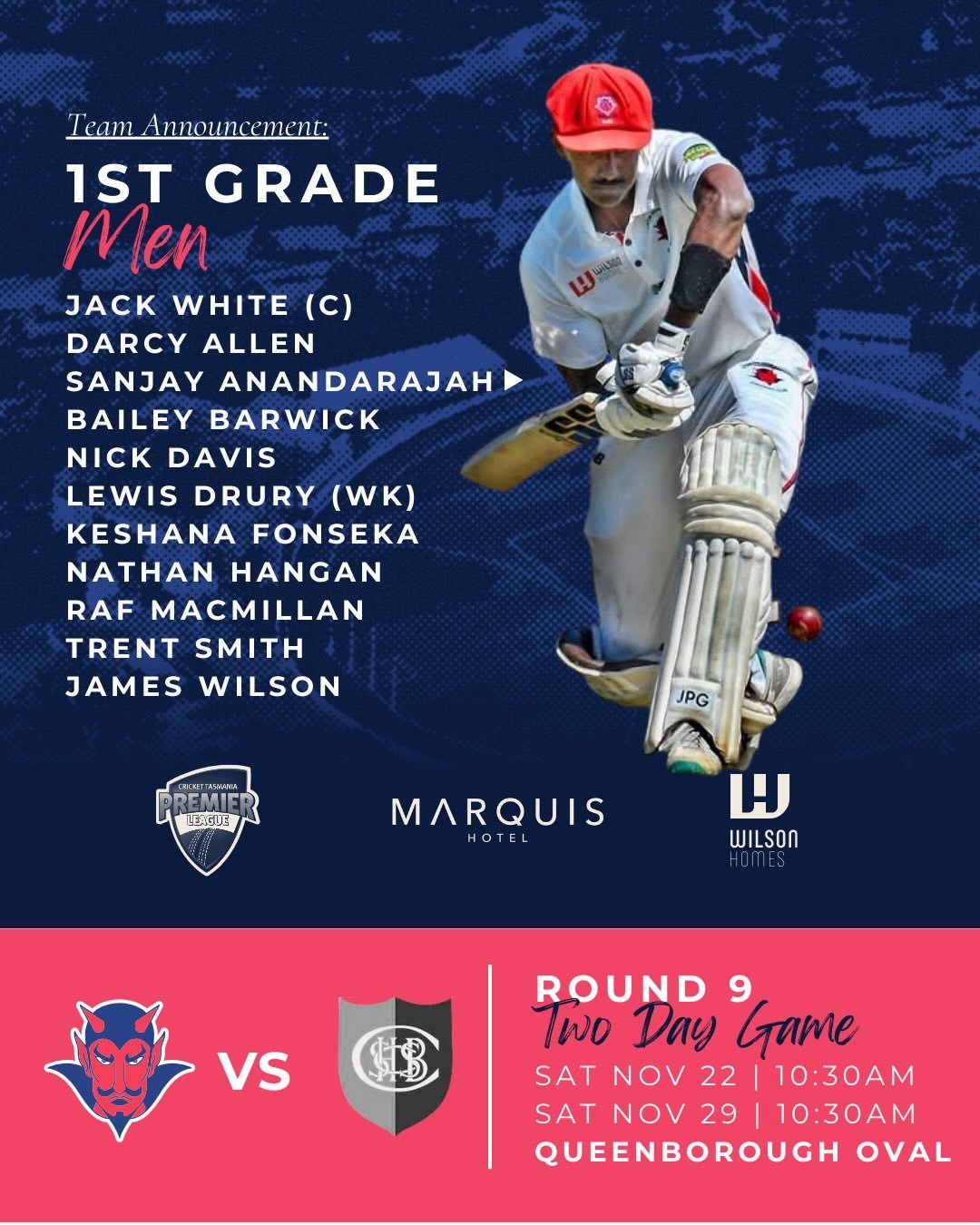 Red ball cricket all throughout the grades this weekend and next. 2nd Grade Women take on the Knights at home while 18&rsquo;s Boys will play Lindisfarne away. Go well Dees ❤️💙