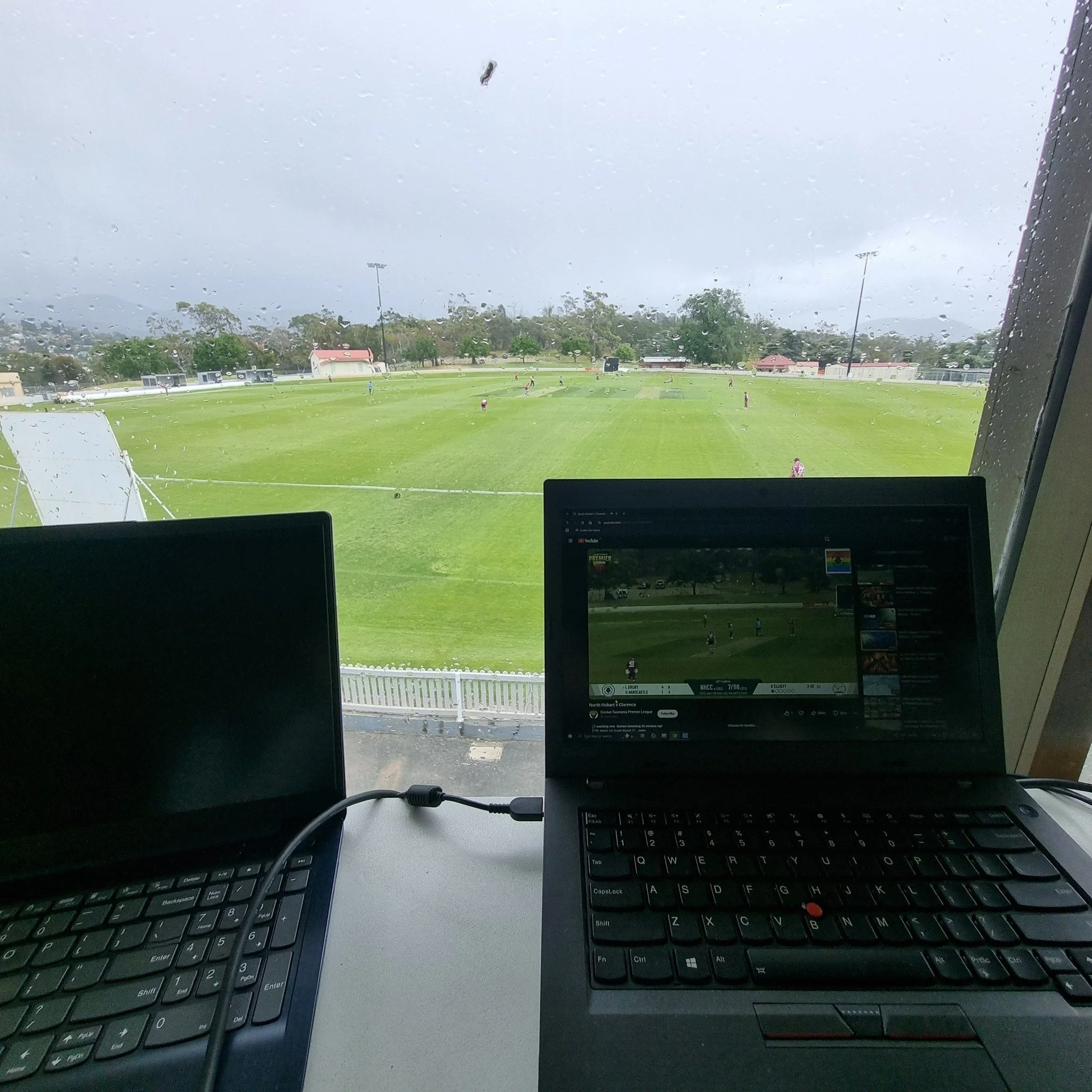 Live match commentary was introduced at the TCA ground last Sunday during the Pride Round 🌈 of matches played between @northhobartcc and @clarence.cricket 

Despite experiencing all four seasons in one day ☀️🌤️🌦️🌧️❄️, Fish &amp; Beardy stood tall