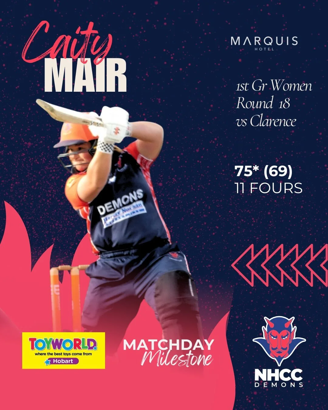 The @toyworldhobart match day milestones for the final games of the 2025 part of the season are here to celebrate! Great work with the bat across the grades continues to be a highlight - can&rsquo;t wait to see more of it in 2026! ❤️💙