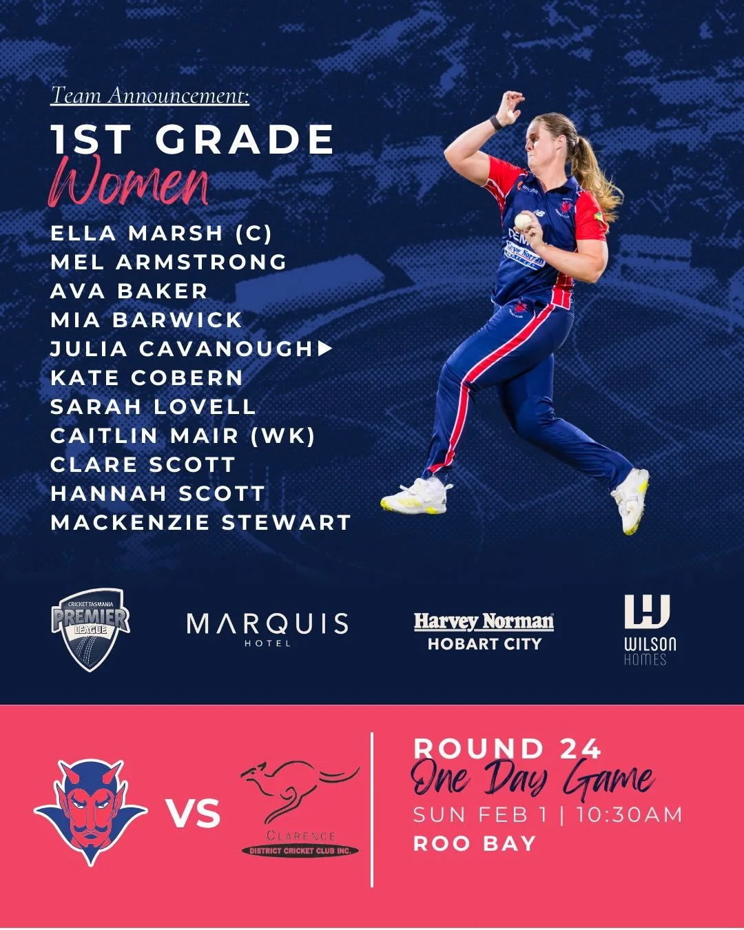 While are 2nd&rsquo;s and 3rd&rsquo;s are wrapping up day 2 of their red ball matches here are the teams for the white ball games this weekend ❤️💙