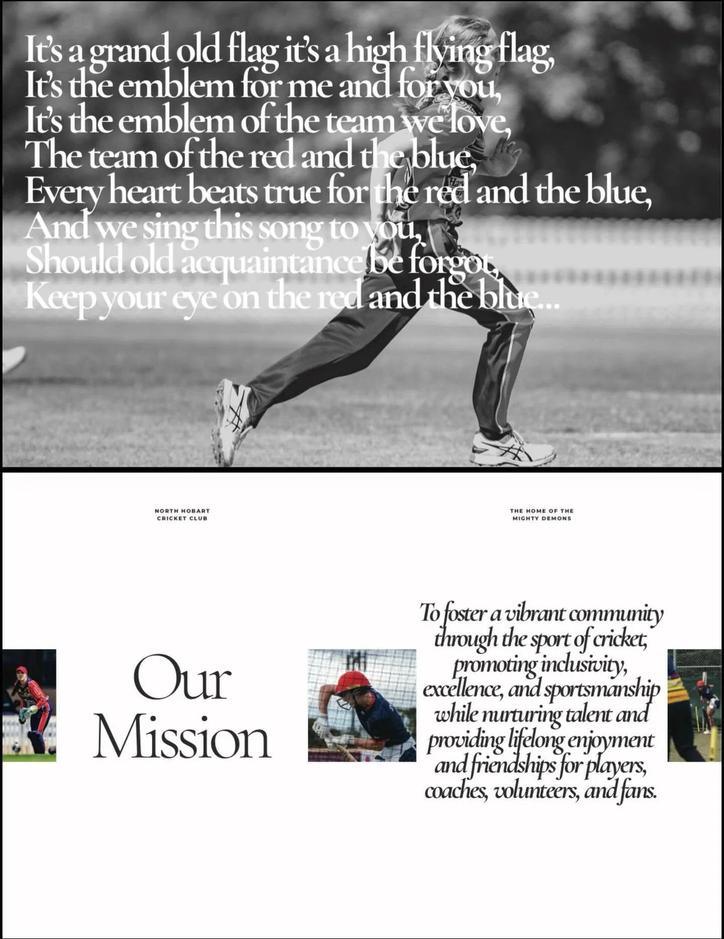 OUR MISSION &mdash; THE SPIRIT BEHIND THE RED &amp; BLUE; WHY OUR HEARTS BEAT TRUE 🔥

At North Hobart Cricket Club, we&rsquo;re more than a team &mdash; we&rsquo;re a community. Our mission is simple but powerful:

To foster a vibrant cricket commun