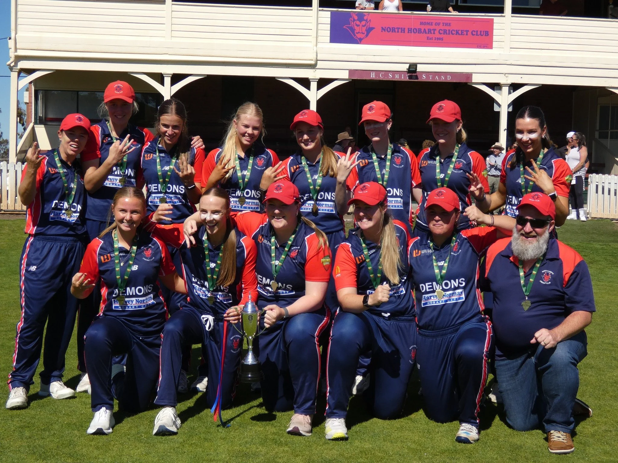 On a warm, sunny Sunday at the TCA Ground, just a week ago.......... @northhobartcc went and did this!
1st Grade Women's, Kookaburra One Day Cup winners for the 3rd time in a row 🏆🏆🏆

Can't wait for season 2026/27 to do it all again 🤞💙❤️

Pic cr