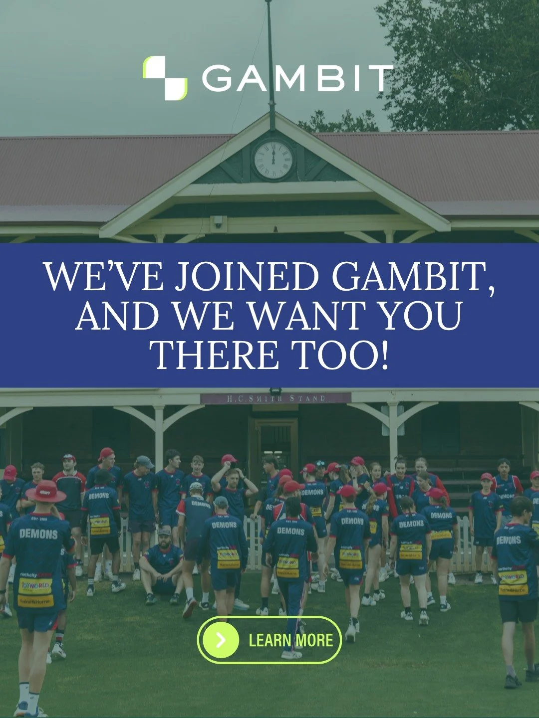 We've joined GAMBIT and we want you there too! 👊

An invitation to all players, parents, volunteers and supporters of North Hobart Cricket Club to join us on GAMBIT, a place to stay across club announcements, upcoming events, get to know our club sp