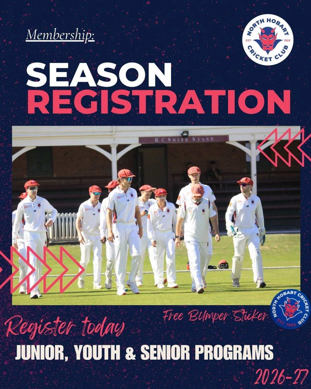 🏏🔴🔵 REGISTRATIONS ARE NOW OPEN! 🔵🔴🏏

Time to join the Demons family for the upcoming cricket season! We welcome players of all ages, skills, and experience levels to come and wear the red and blue.

How to Register:
Sign up today by via our clu