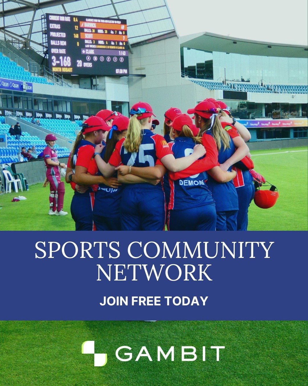 North Hobart Cricket Club now have our own digital clubhouse, thanks to GAMBIT.

GAMBIT helps to bring our club communication, events and community together, into one easy to use platform.

Download GAMBIT today (available on iOS and Android), create