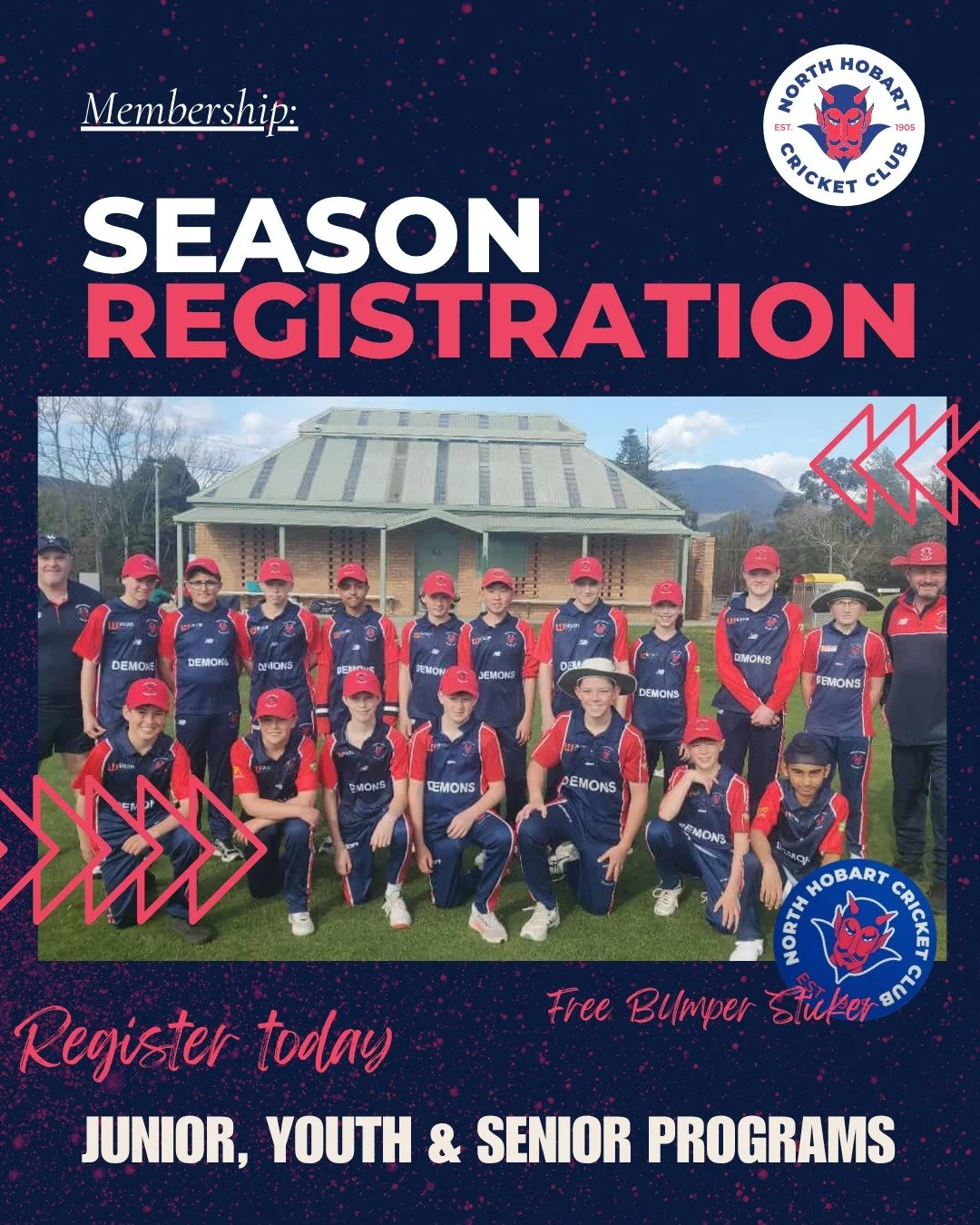 🏏🔴🔵 REGISTRATIONS ARE OPEN! 🔵🔴🏏

Time to join the Demons army for the upcoming cricket season! We welcome players of all ages, skills, and experience levels to come and wear the red and blue.

How to Register:
Sign up today by following the reg