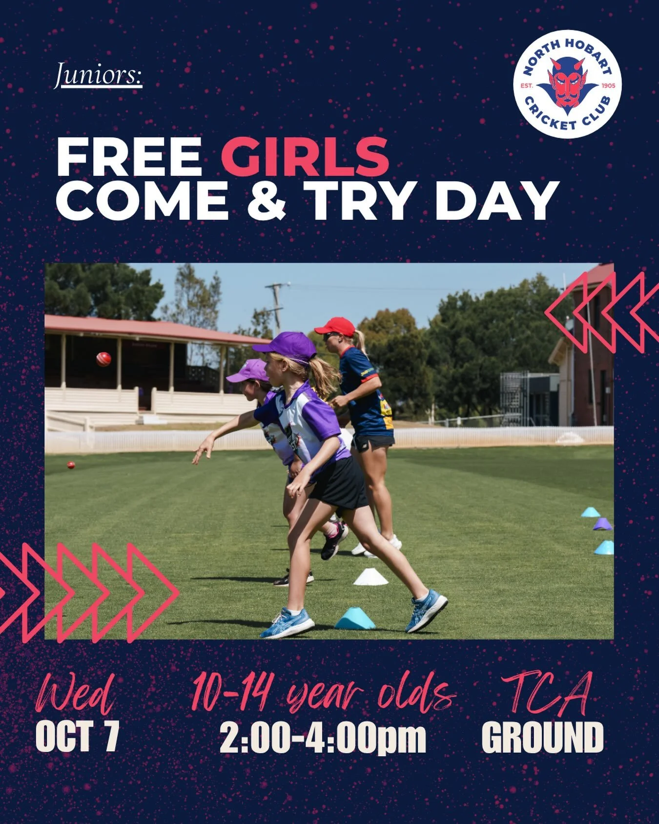 Calling future Dees this school holidays! 🏏

Ever wondered what cricket is all about? Or maybe you already love the game and want to bring a mate along?

Our FREE Girls Come &amp; Try Day is the perfect chance to grab a friend and give it a go! 💥

