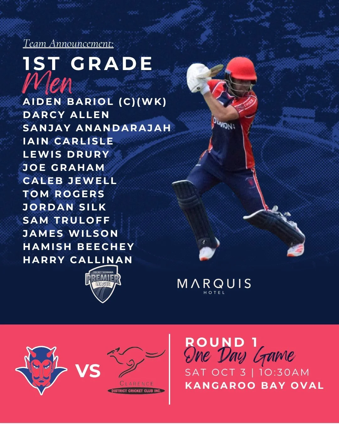 It&rsquo;s that time of year, Round 1 is finally here for the 2026/27 season. 

Welcomed debuts to Men&rsquo;s Head Coach Sam Truloff and off spinner Joe Graham suiting up for the Dees for the first time. We also see Bobbie Hamlet make her debut for 
