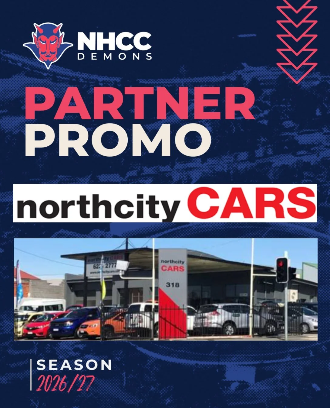 Partner PSA 📣 One of our longest-standing partners, Northcity Cars has been a valued supporter of the NHCC Demons for many years. The connection runs deeper than sponsorship, with proprietor Mat Allen a proud Demons parent, former junior coach and c
