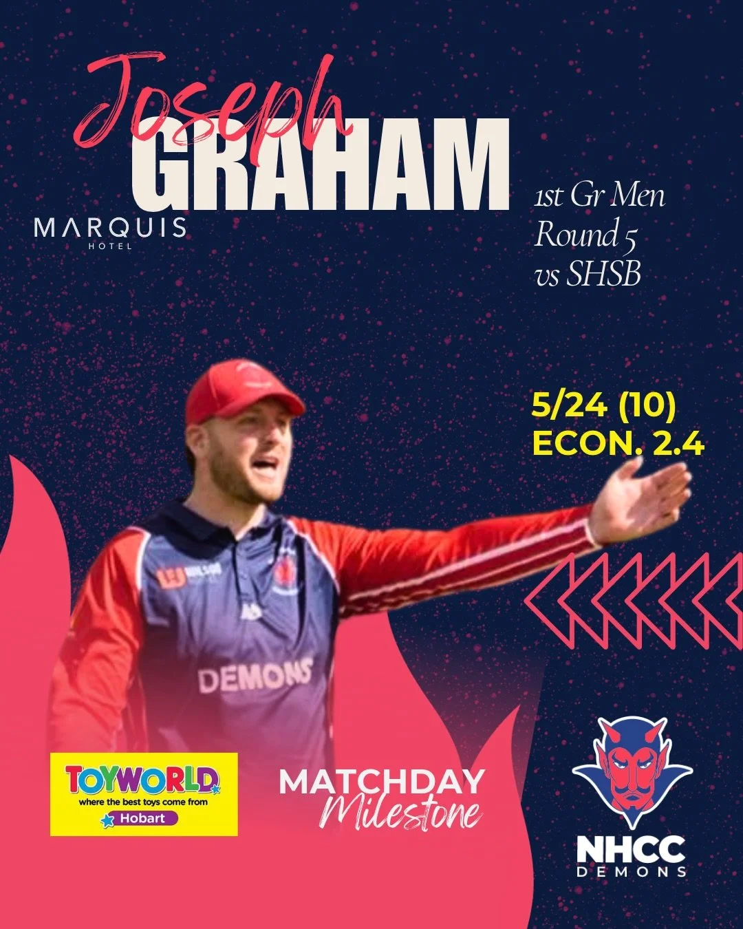 Some outstanding performances in this week&rsquo;s @toyworldhobart Match Day Milestones! We had first 5-fa&rsquo;s for the Dees from Joe Graham and Olivia Hudson - with Olivia taking a hat-trick on the way! Sanjay, Sam and Caity all continued to show