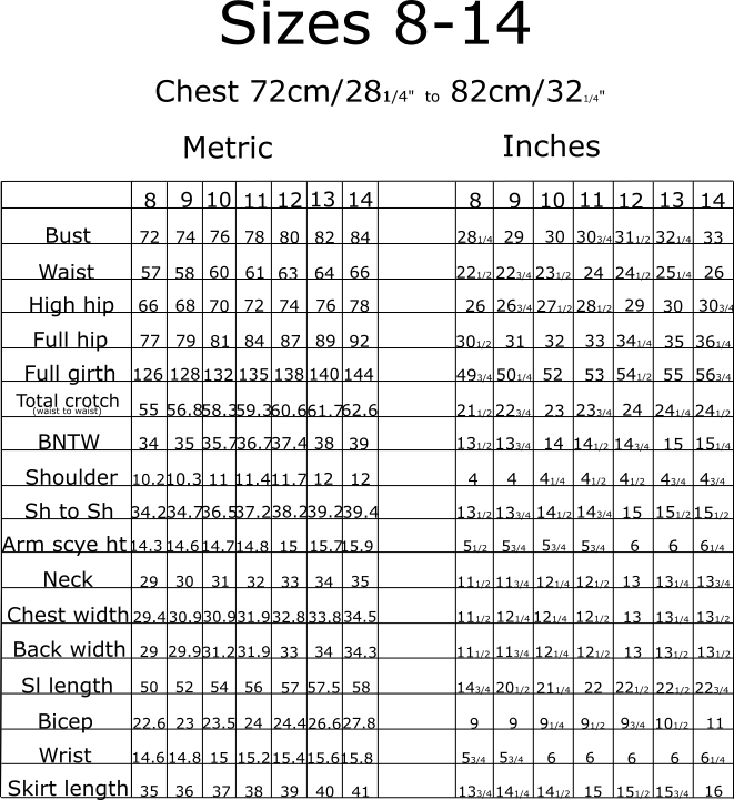 Sizes — Tutu Amor