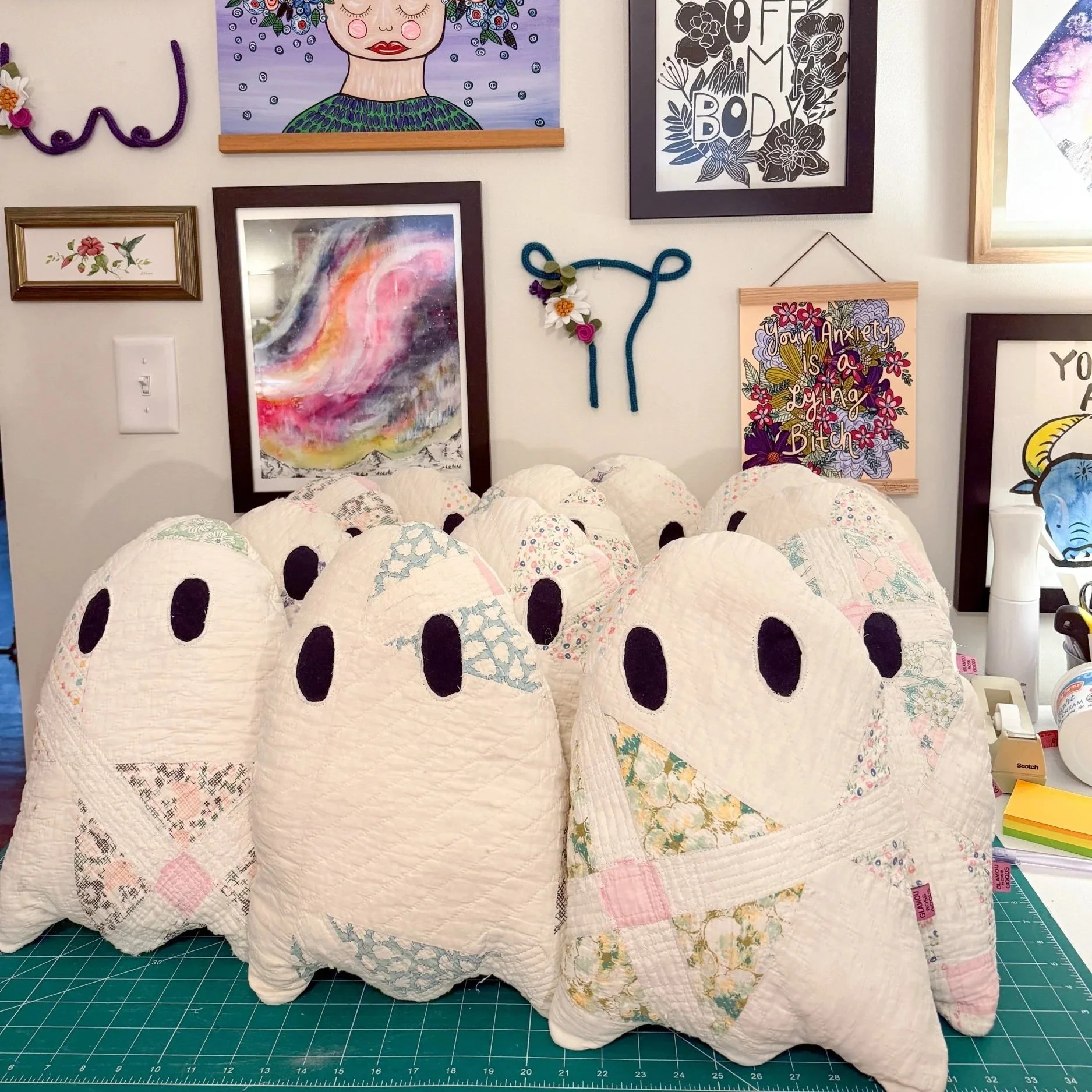 VINTAGE Quilt Ghost Pillows