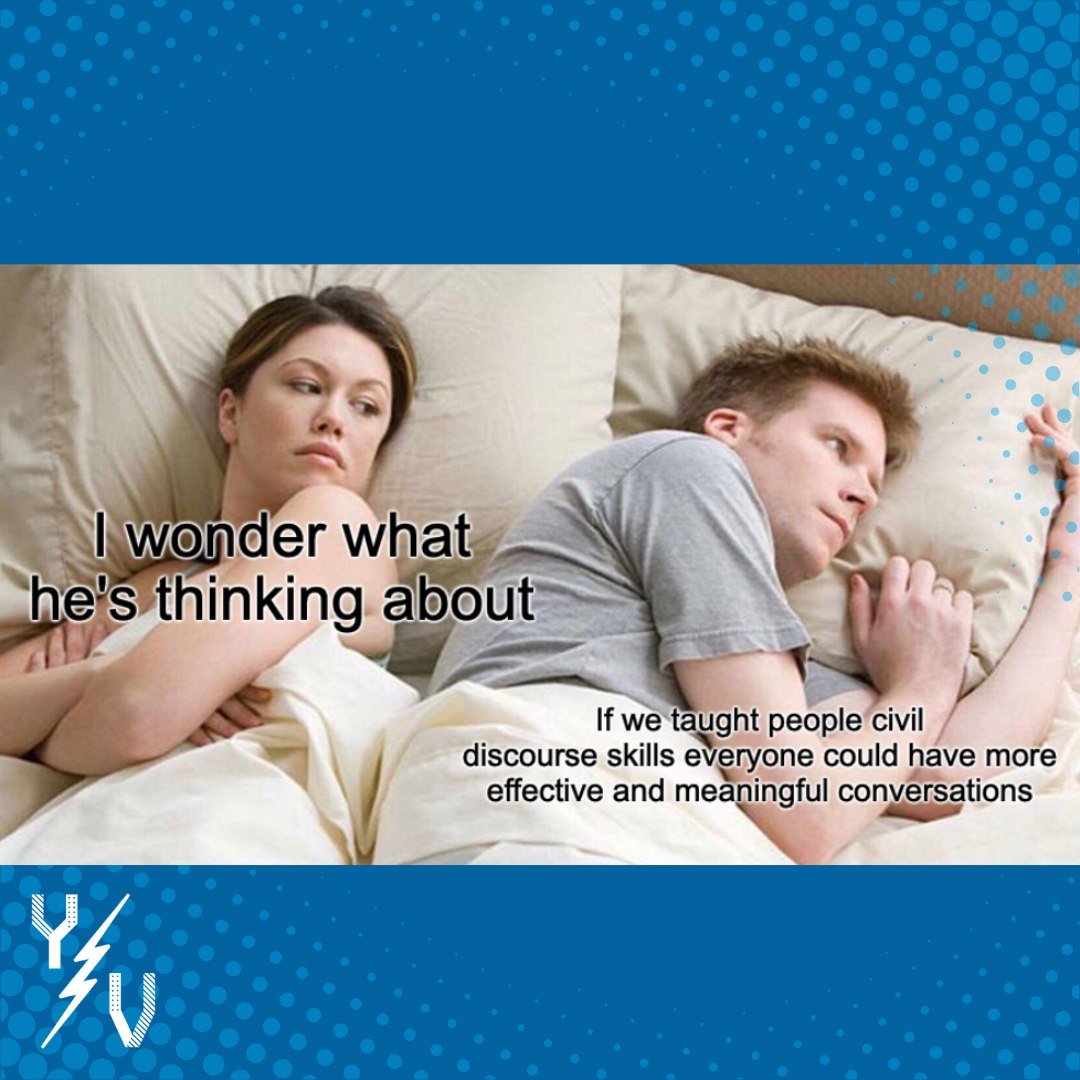 What we think about at night 🧐

Luckily, Youth Vote is here to help! We've been posting videos from our series on civil discourse to our Instagram and Facebook feeds! Scroll on through to watch them now!

#youthvote #youthvoice #meme #anchorage #ala