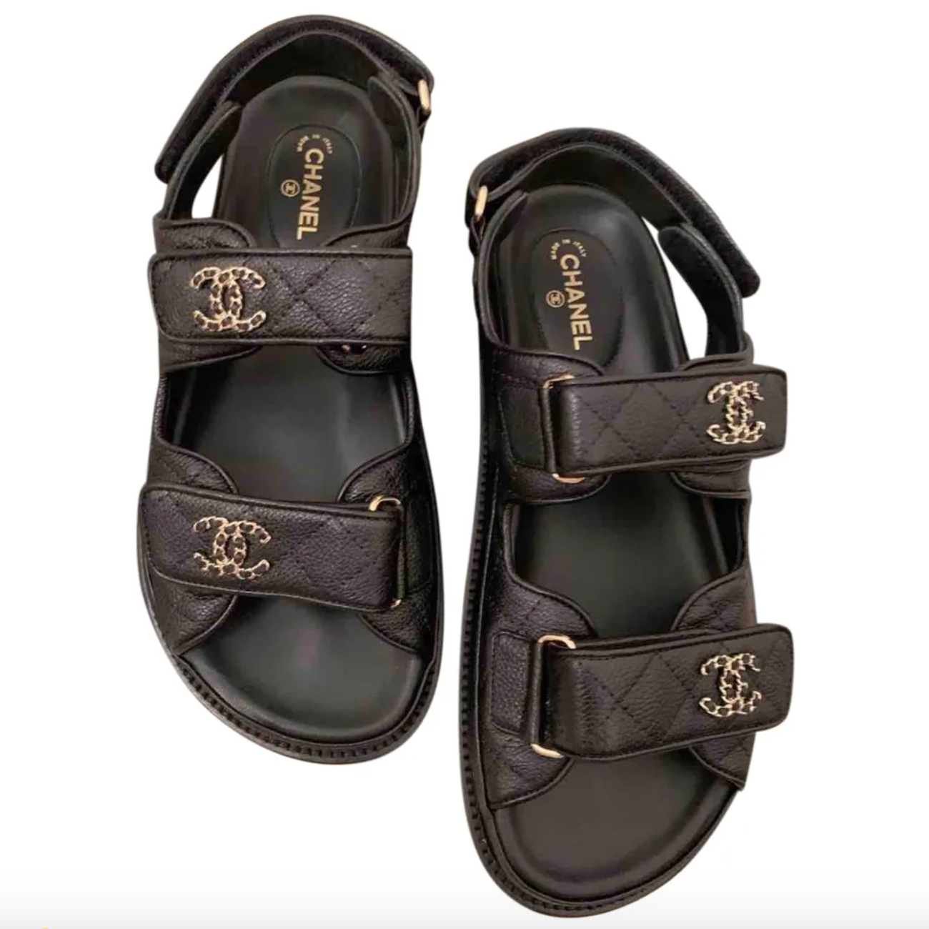 chanel quilted sandals