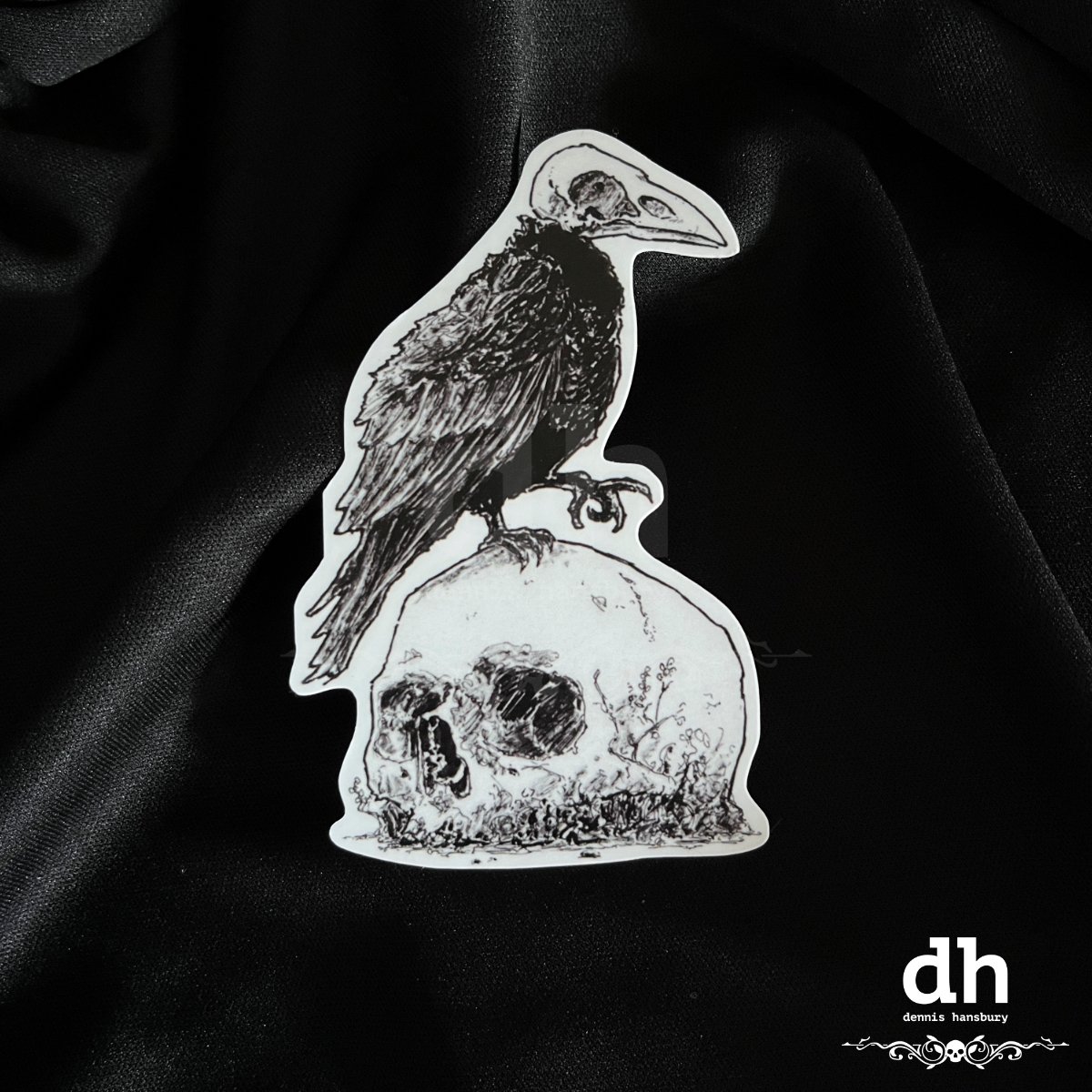 SkeleCrow and Skull Die Cut Sticker