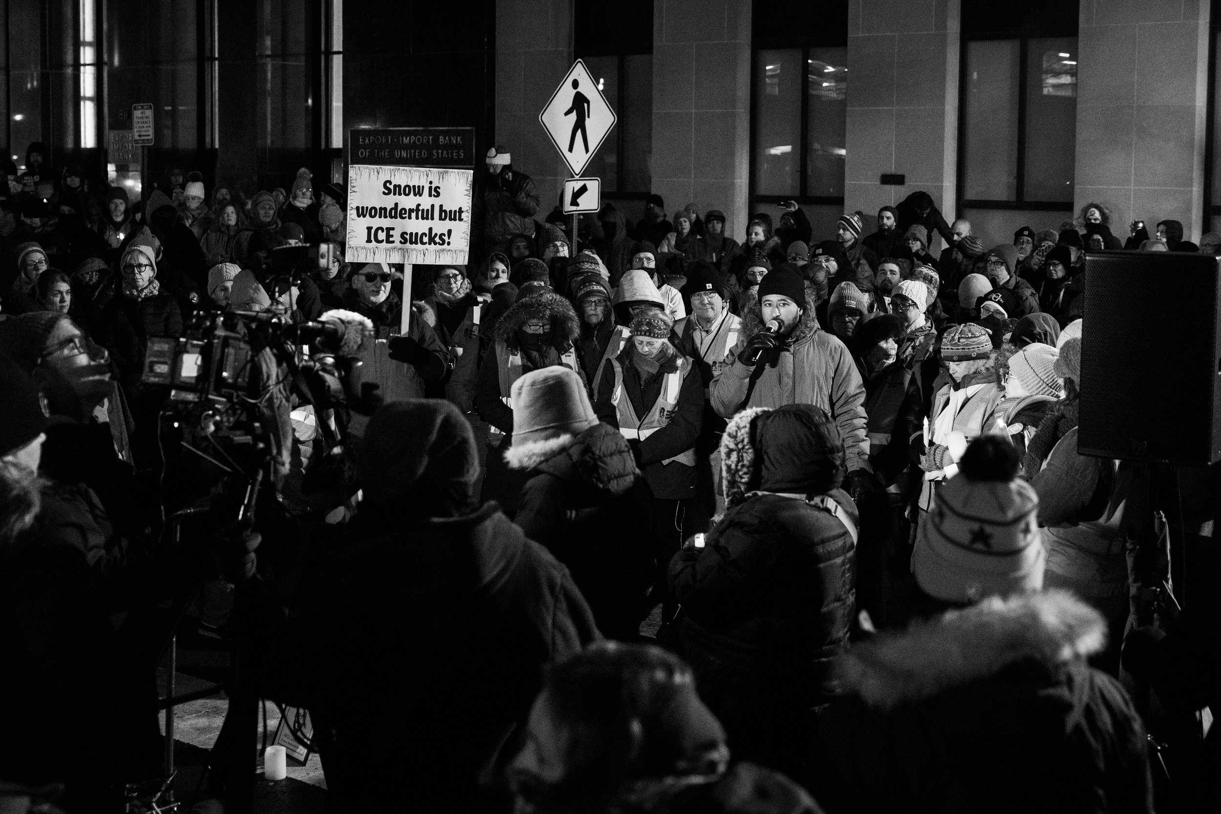 Demonstrators gather in Washington DC following the death of Alex Pretti.. Pretti was shot and killed by ICE officers in Minneaopolis as they attempted to detain him.