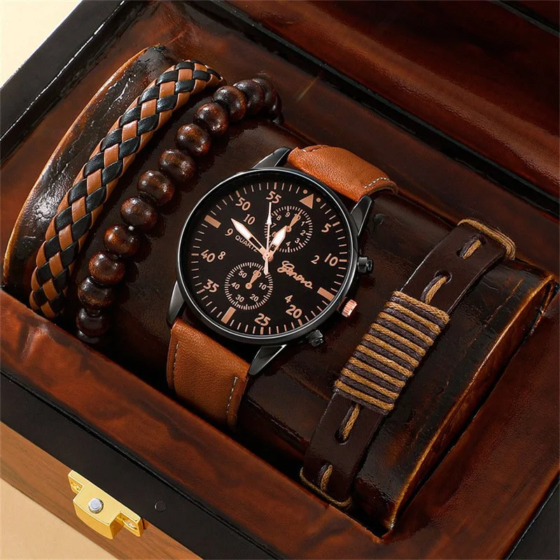 Set de Reloj y Pulsera para Hombre