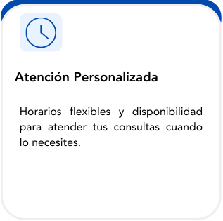 Notification screen with a clock icon and text about personalized hours and availability for appointments.