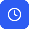 Clock icon with a blue background