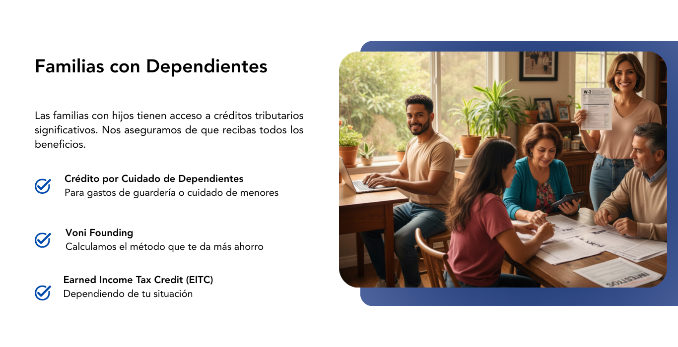 A diverse group of five people gathered around a table in a cozy home, engaged in a meeting or discussion, with one woman standing and holding a document, smiling at the camera.