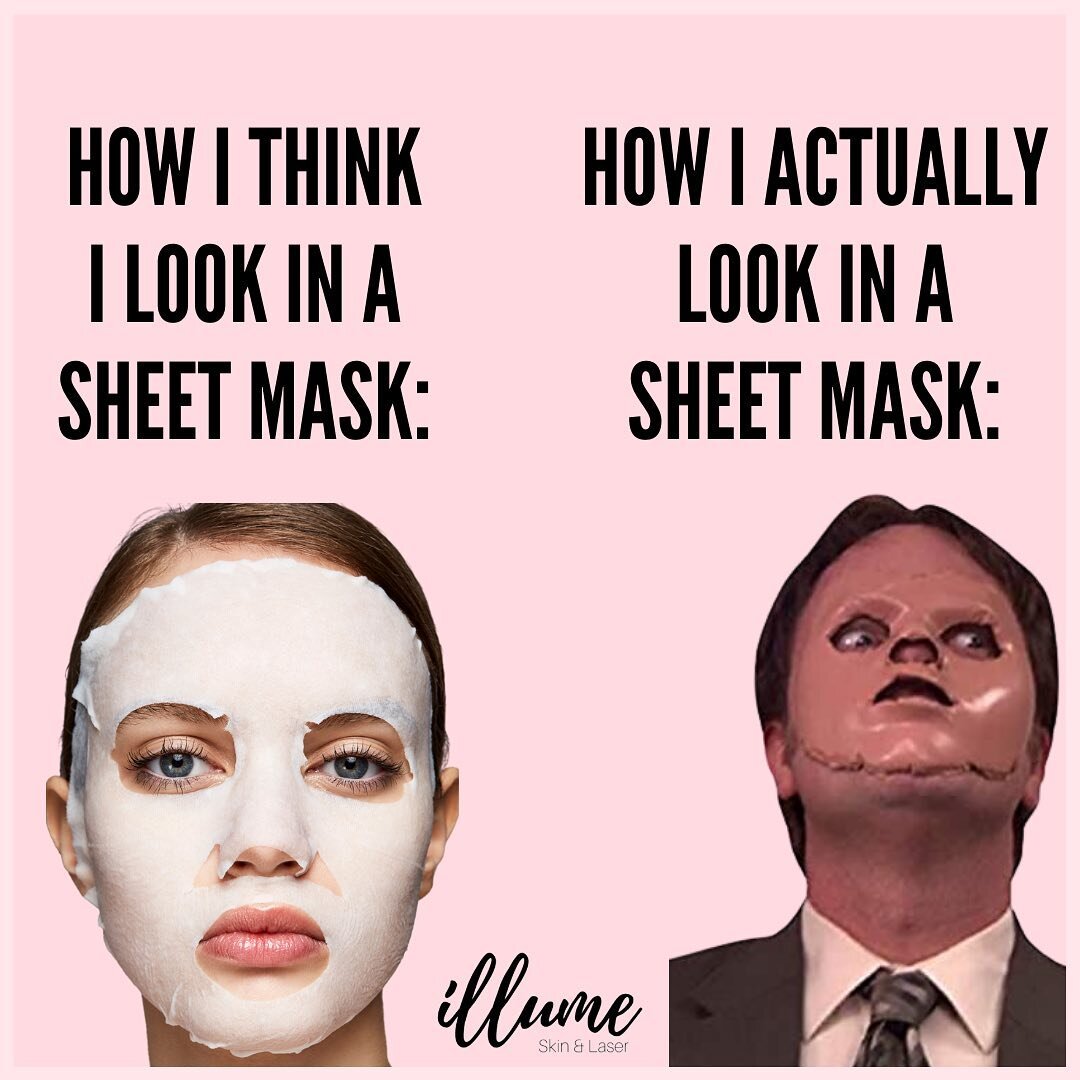 Accurate 😂 &bull;
&bull;
Did you know we carry a variety of sheet masks? Illuminating, Acne Fighting, Hydrating ... we&rsquo;ve got you covered !