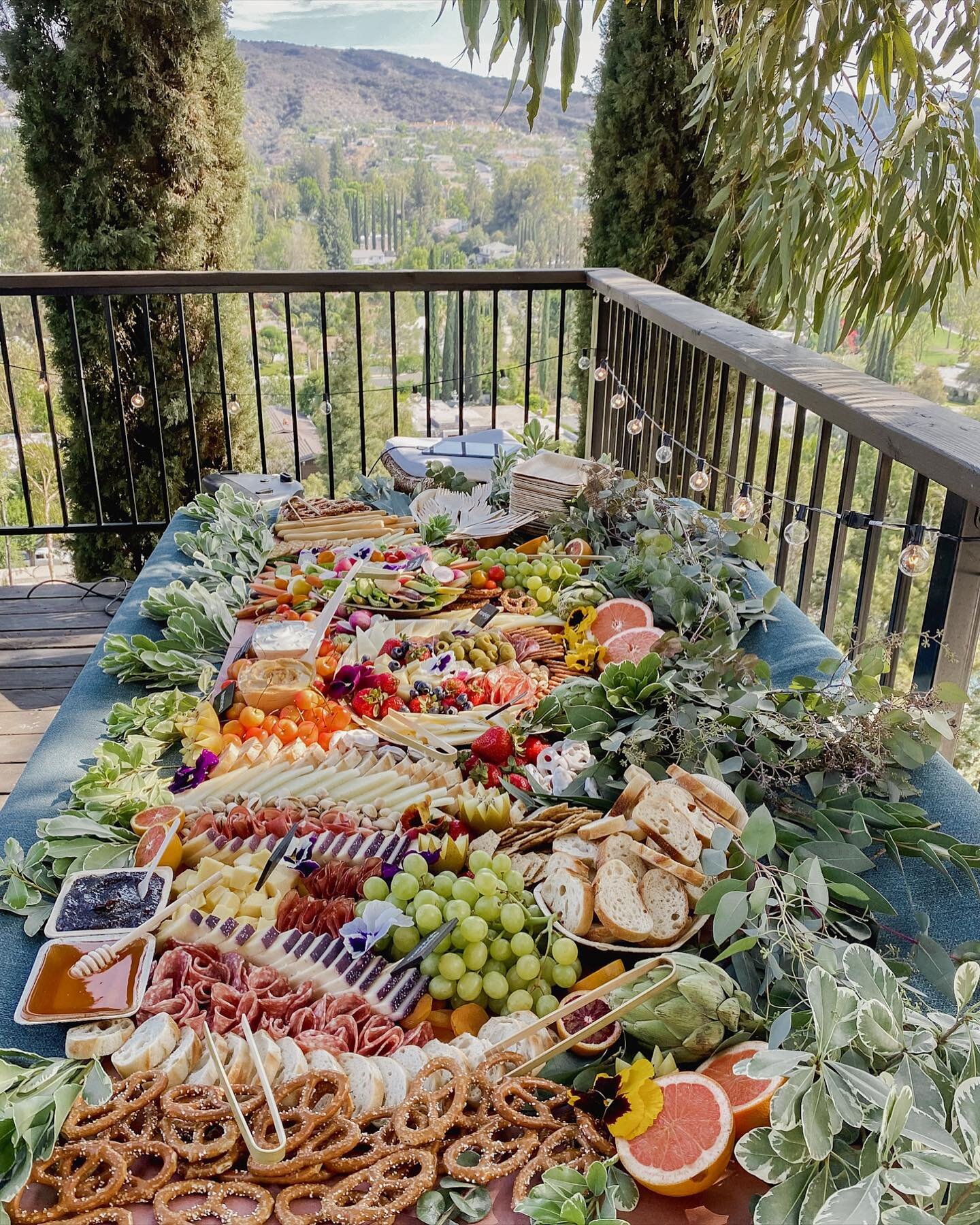 Flat Lay Grazing Table in the hills of Encino 😍