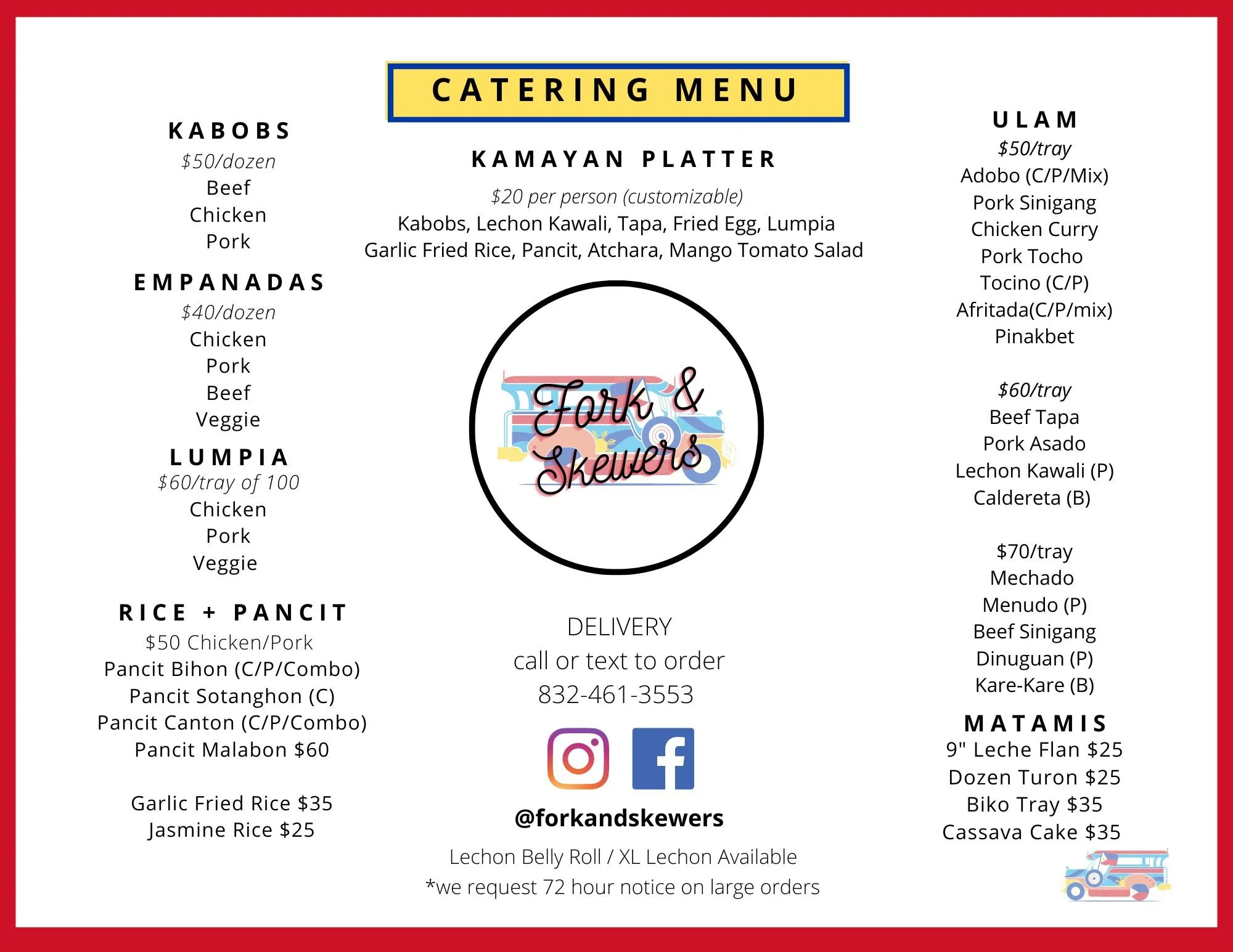 Menu — Fork & Skewers