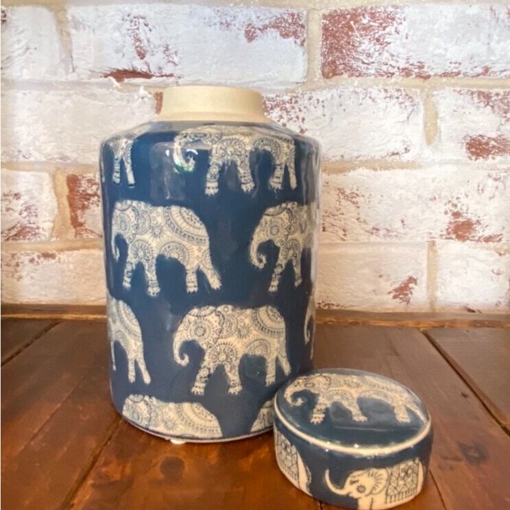 Elephant Ginger Jars with Lid