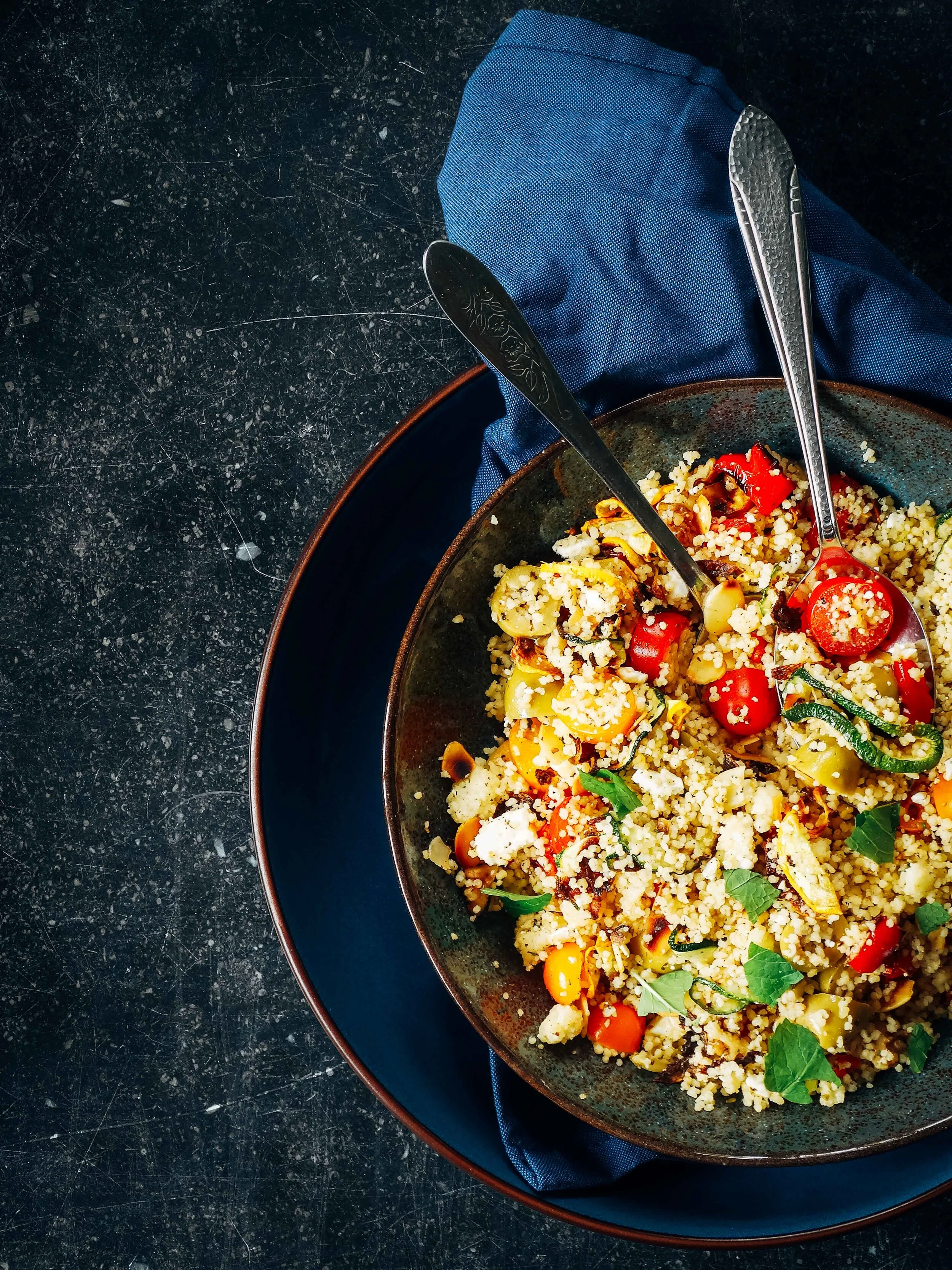 Couscous met gegrilde groenten en feta