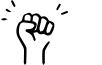 A black-and-white drawing of a raised fist.